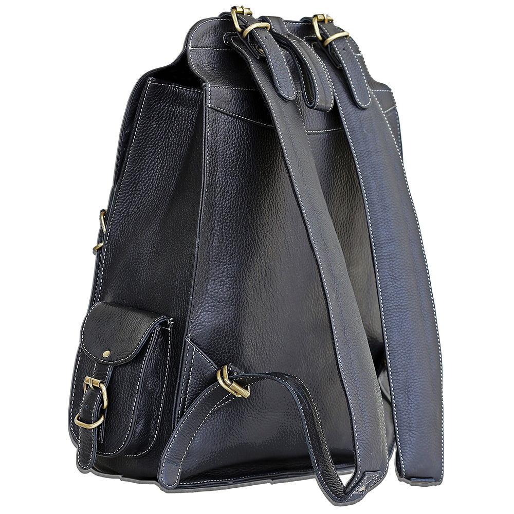 Leather backpack cheap 17 inch laptop