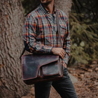 Buffalo Leather Briefcase - Laptop Messenger – The Real Leather Company