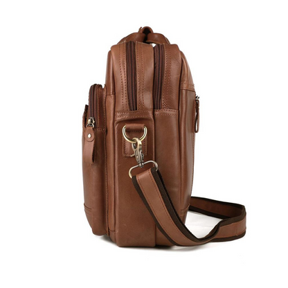 The Commuter Men's Top Grain Leather Briefcase Bag for 15 Inch Laptop Computers