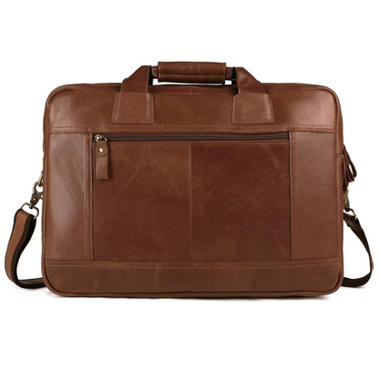 The Commuter Men's Top Grain Leather Briefcase Bag for 15 Inch Laptop Computers