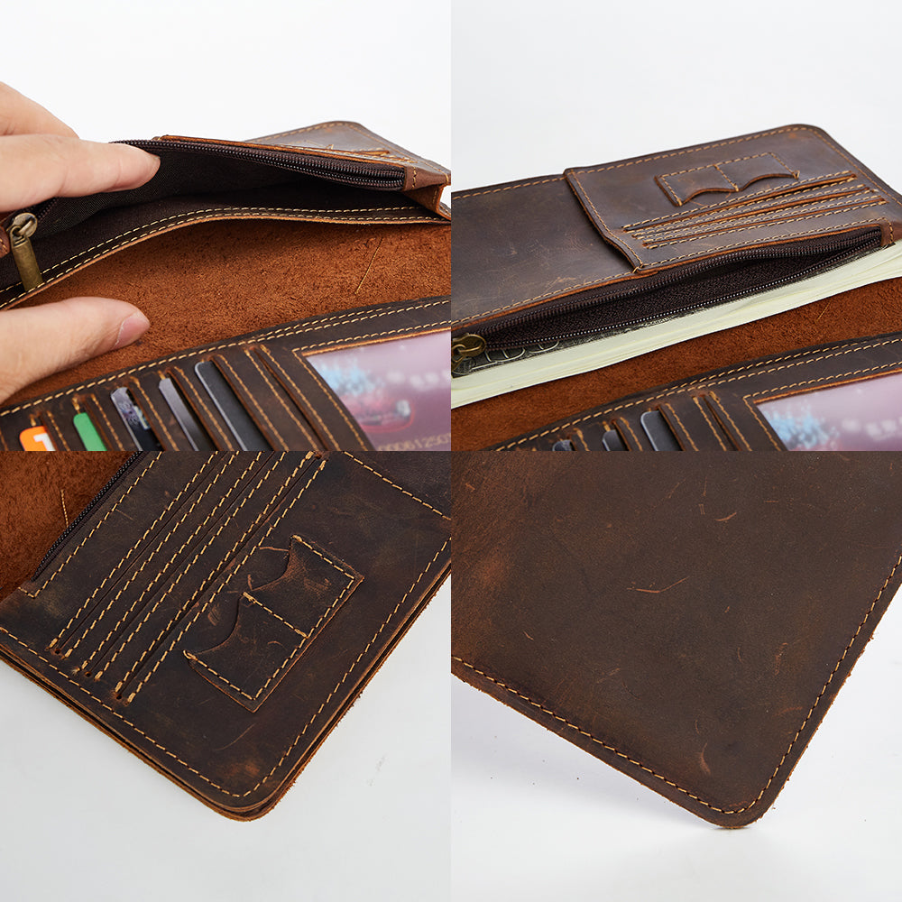 The Long Wallet Large Top Grain Brown Leather Wallet