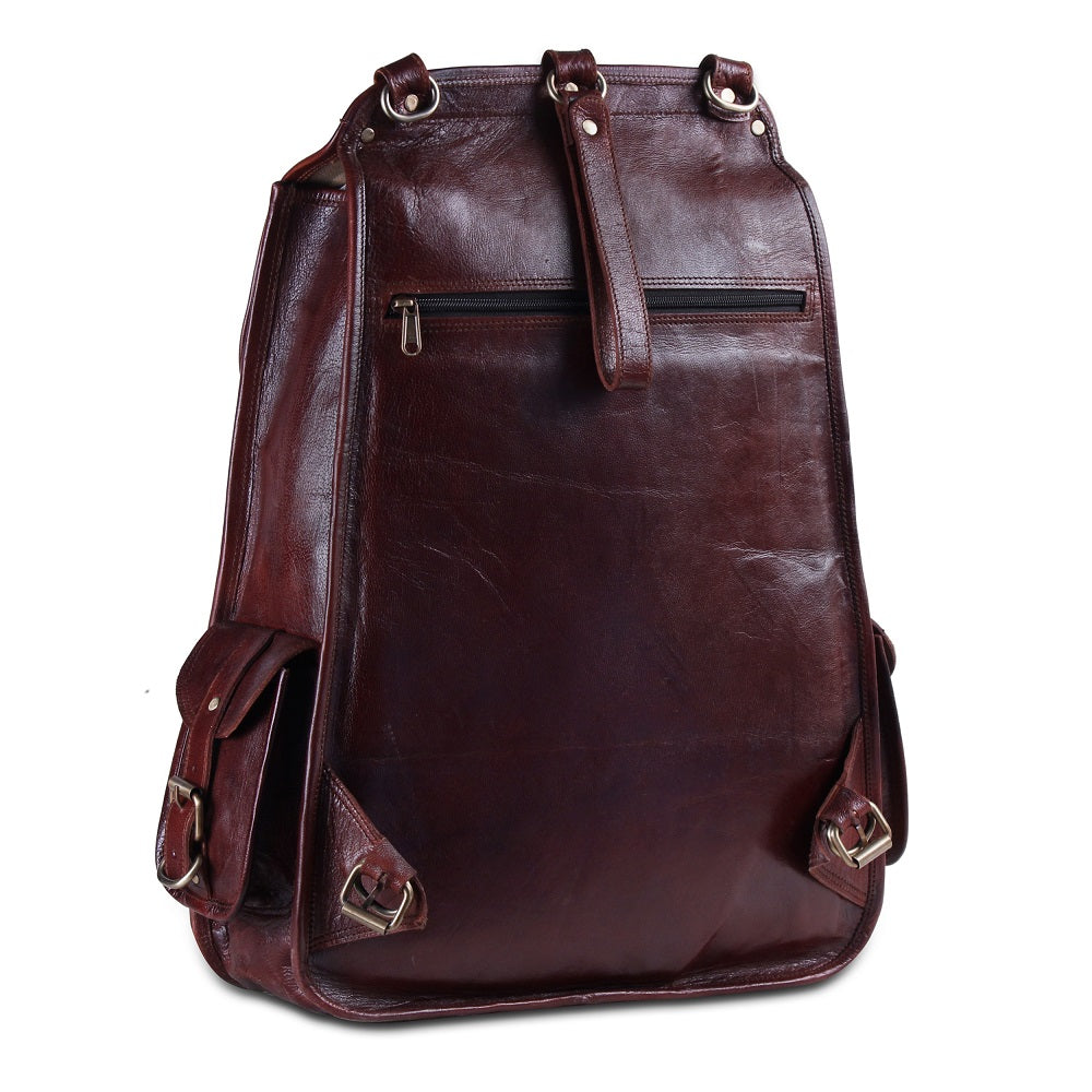 Big leather outlet backpack